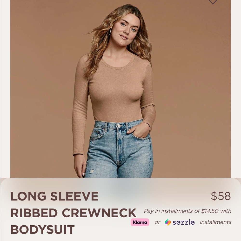 Nuuds ribbed bodysuit cinnamon small